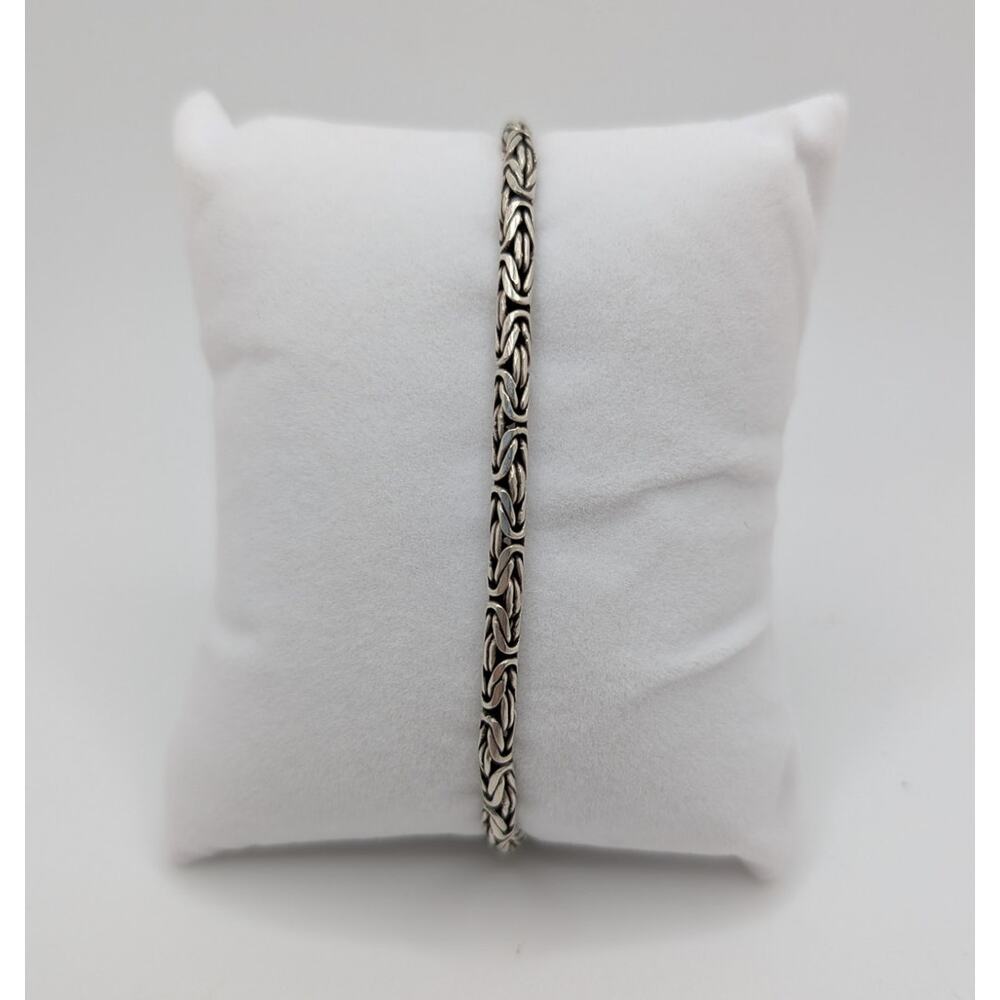 Bali Byzantine Bracelet in Sterling Silver with Hook Closure Size 8
